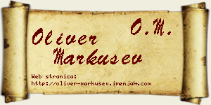 Oliver Markušev vizit kartica